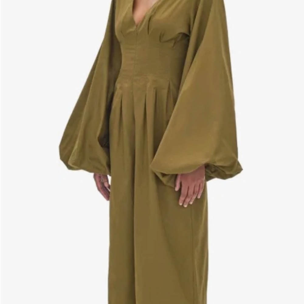 Andrea Iyamah Green Balloon Sleeve Jumpsuit - Picture 3 of 4